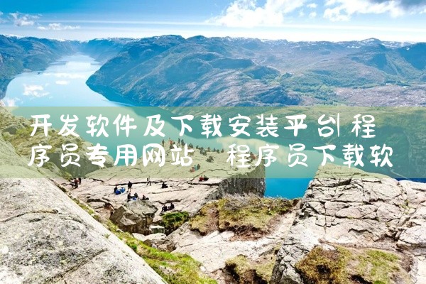 开发软件及下载安装平台