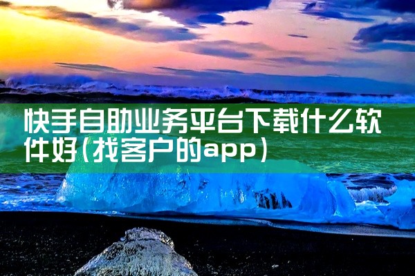 快手自助业务平台下载什么软件好