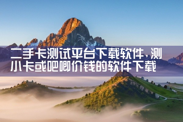 二手卡测试平台下载软件